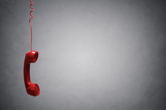 Red telephone receiver amazon killed the landline phone